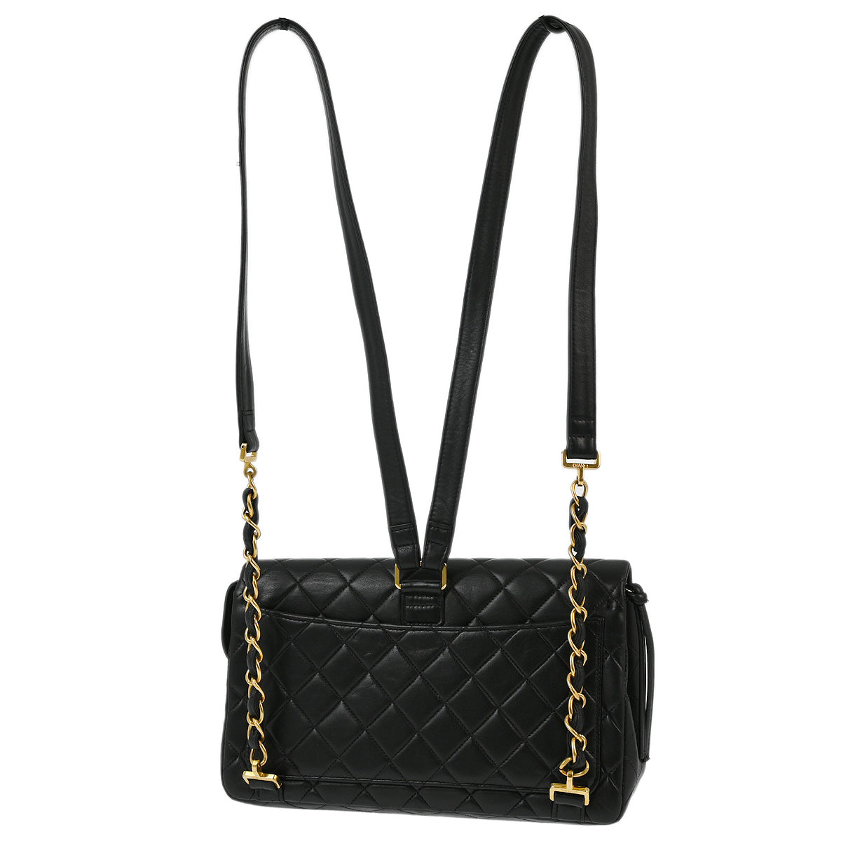 Chanel 1996-1997 Black Lambskin Backpack