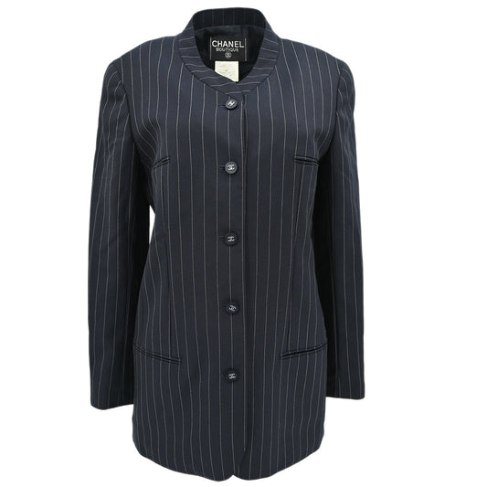 Chanel 1996 Single Breasted Jacket Navy #40