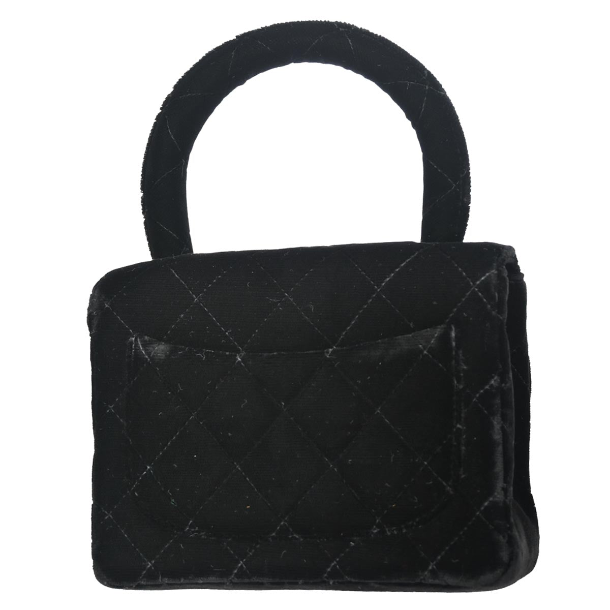 Chanel 1991-1994 Black Velvet Mini Square Handbag