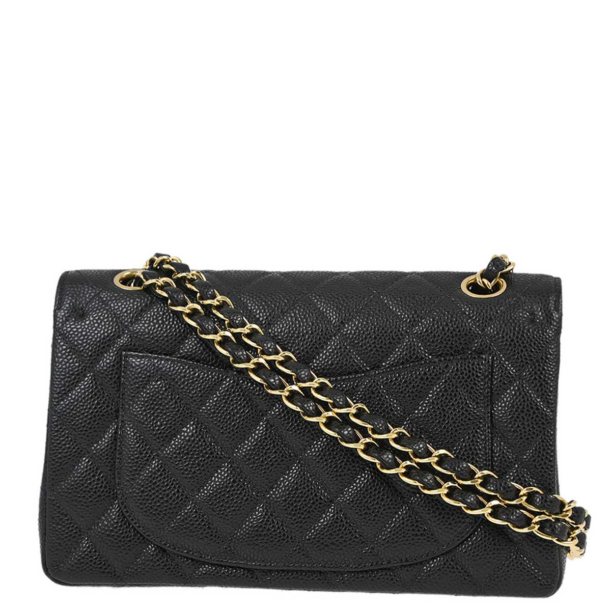 Chanel 2003-2004 Black Caviar Small Classic Double Flap Shoulder Bag