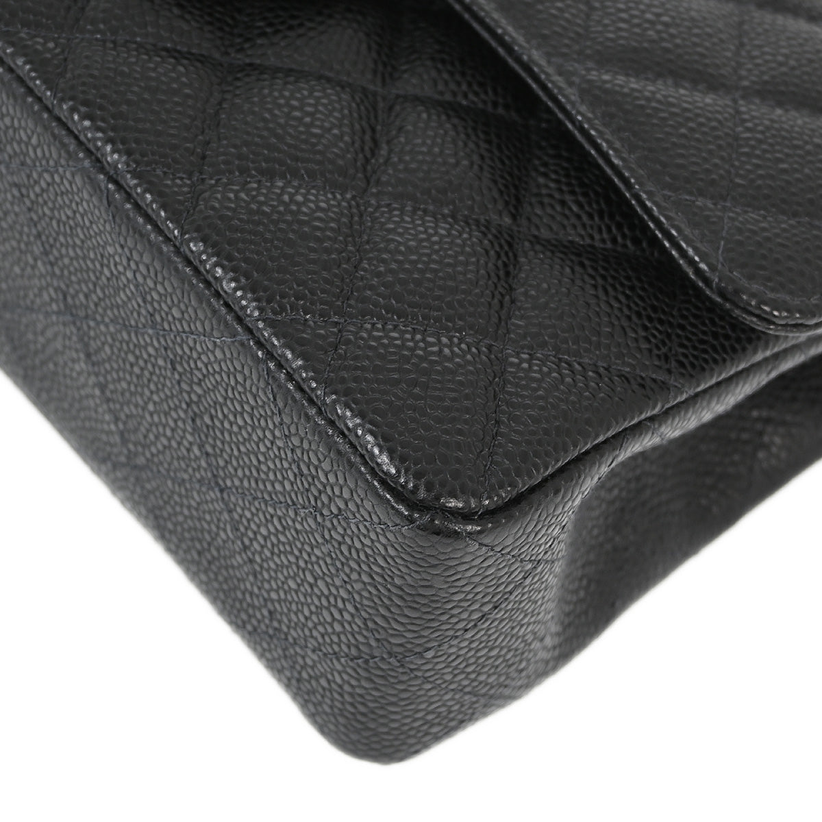 Chanel 2003-2004 Black Caviar Small Classic Double Flap Shoulder Bag