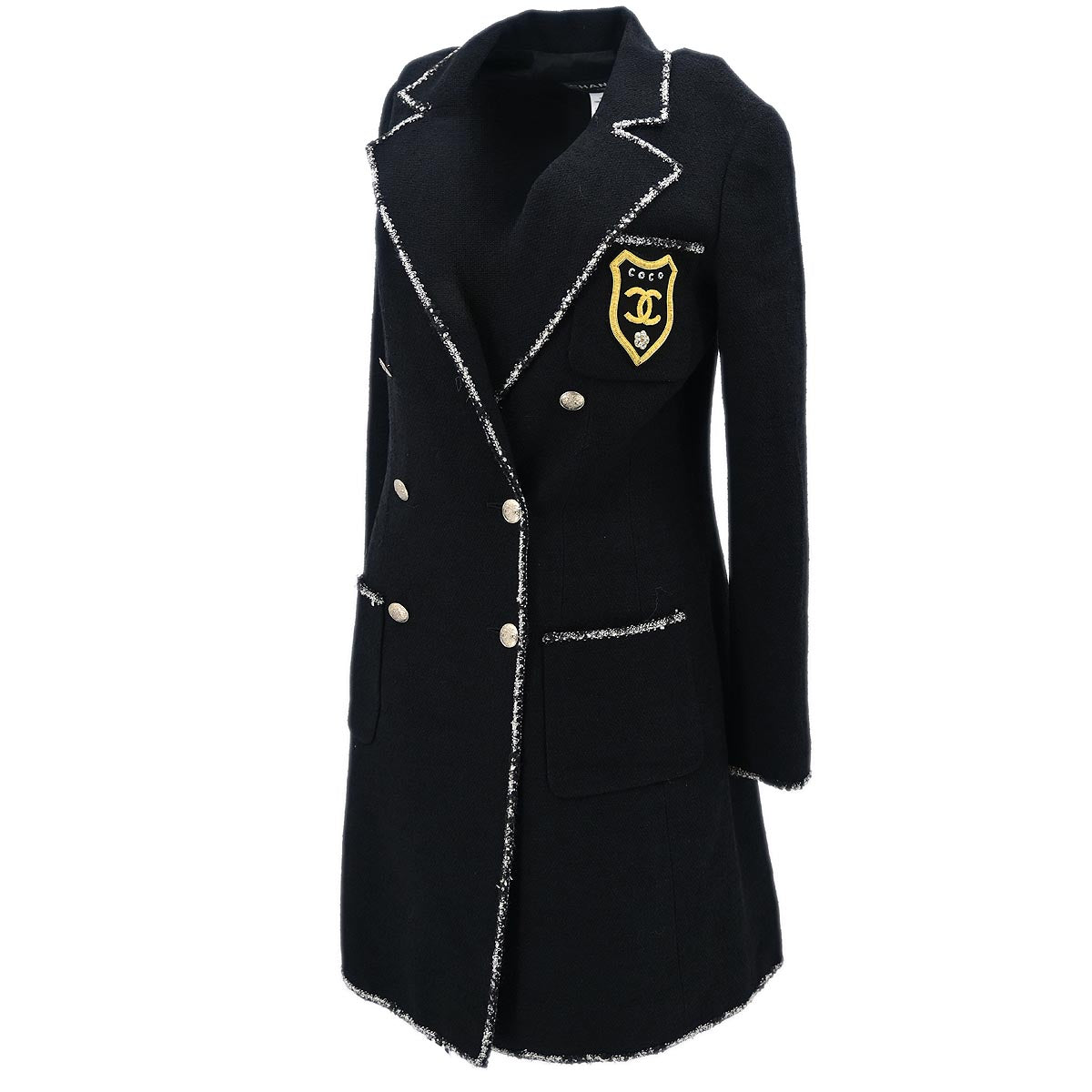 Chanel 2005 Emblem Double Breasted Jacket Black #38