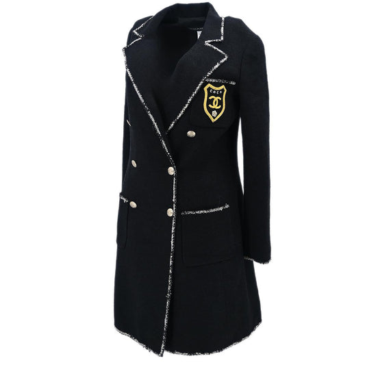 Chanel 2005 Emblem Double Breasted Jacket Black #38