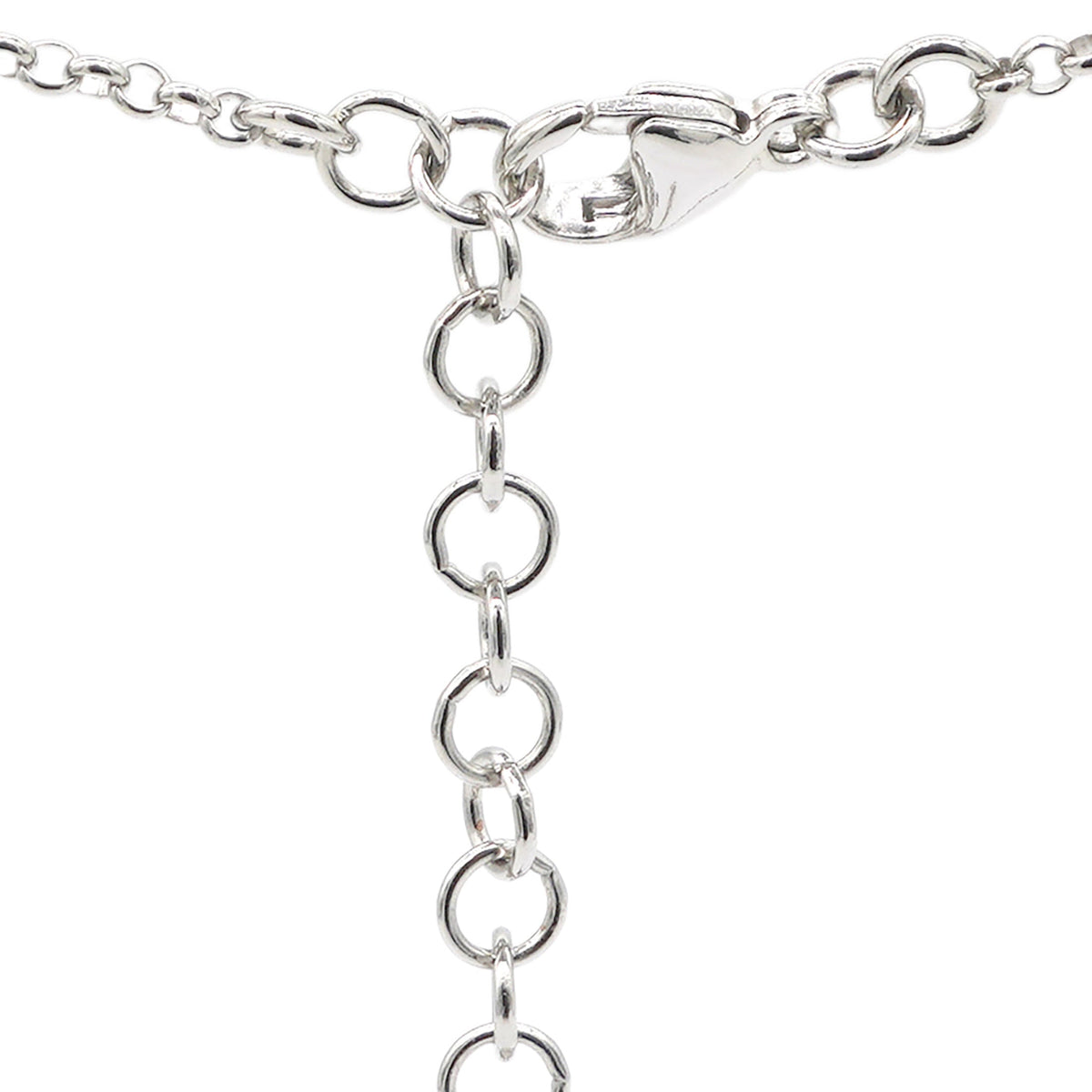 Chanel Pearl Rhinestone CC Logo Square Pendant Silver Pendant Necklace