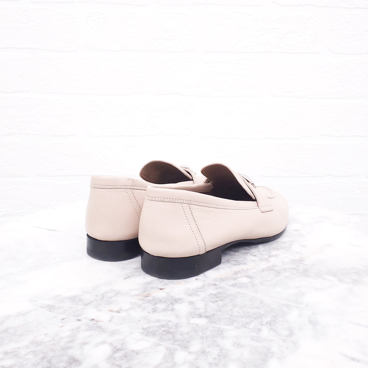 HERMÈS CREAM H LOAFERS - SIZE 36.5