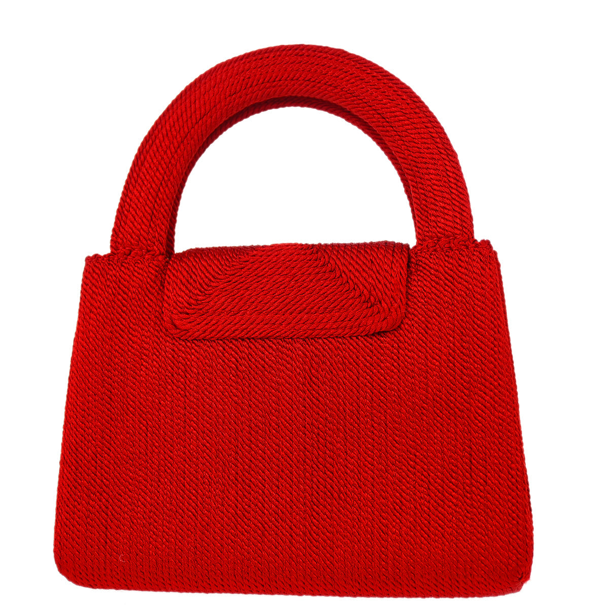 Chanel * Red Silk Rope Woven Mini Handbag