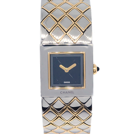 Chanel Matelasse Quartz Watch SS 18KYG