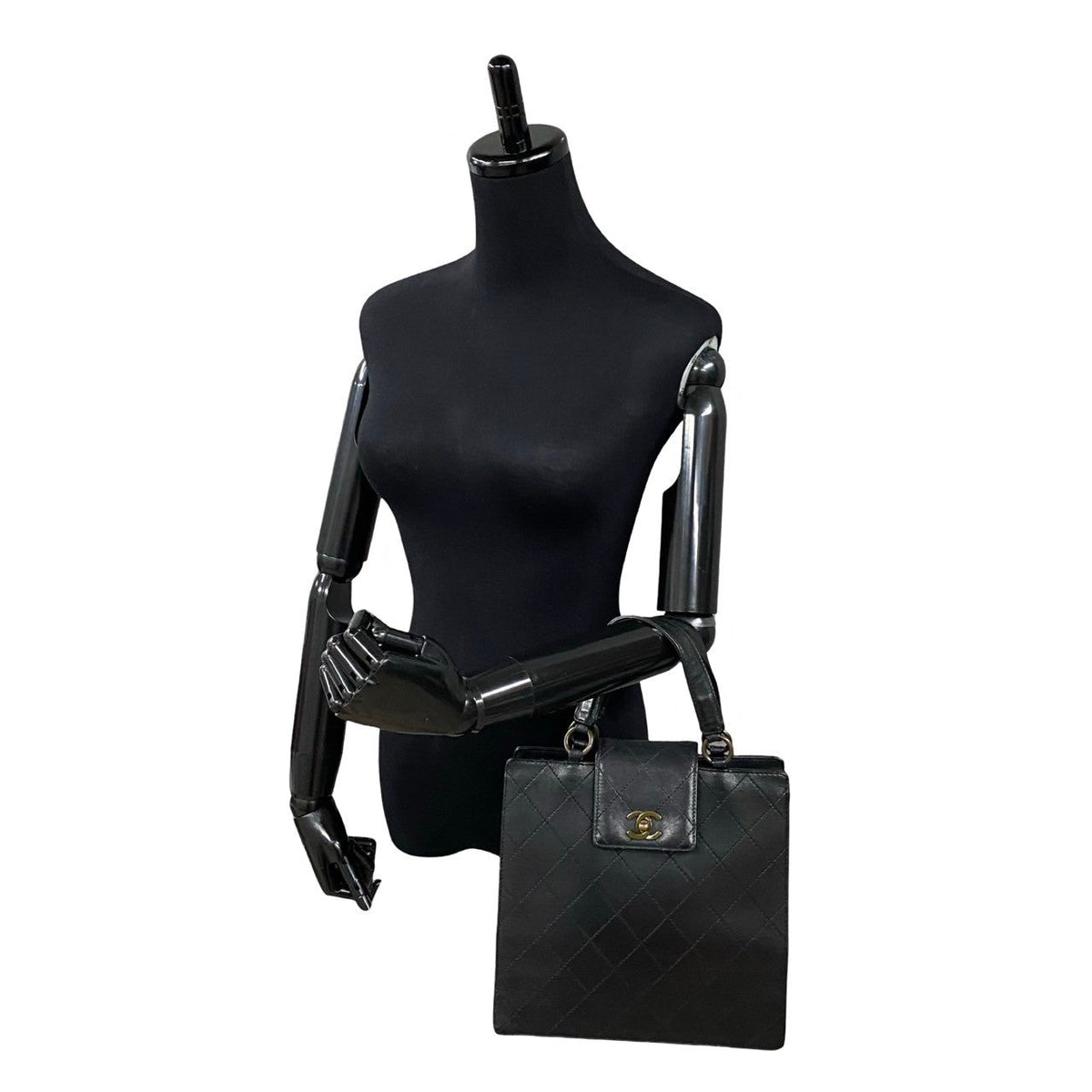 CHANEL Handbag lambskin black Matrasse