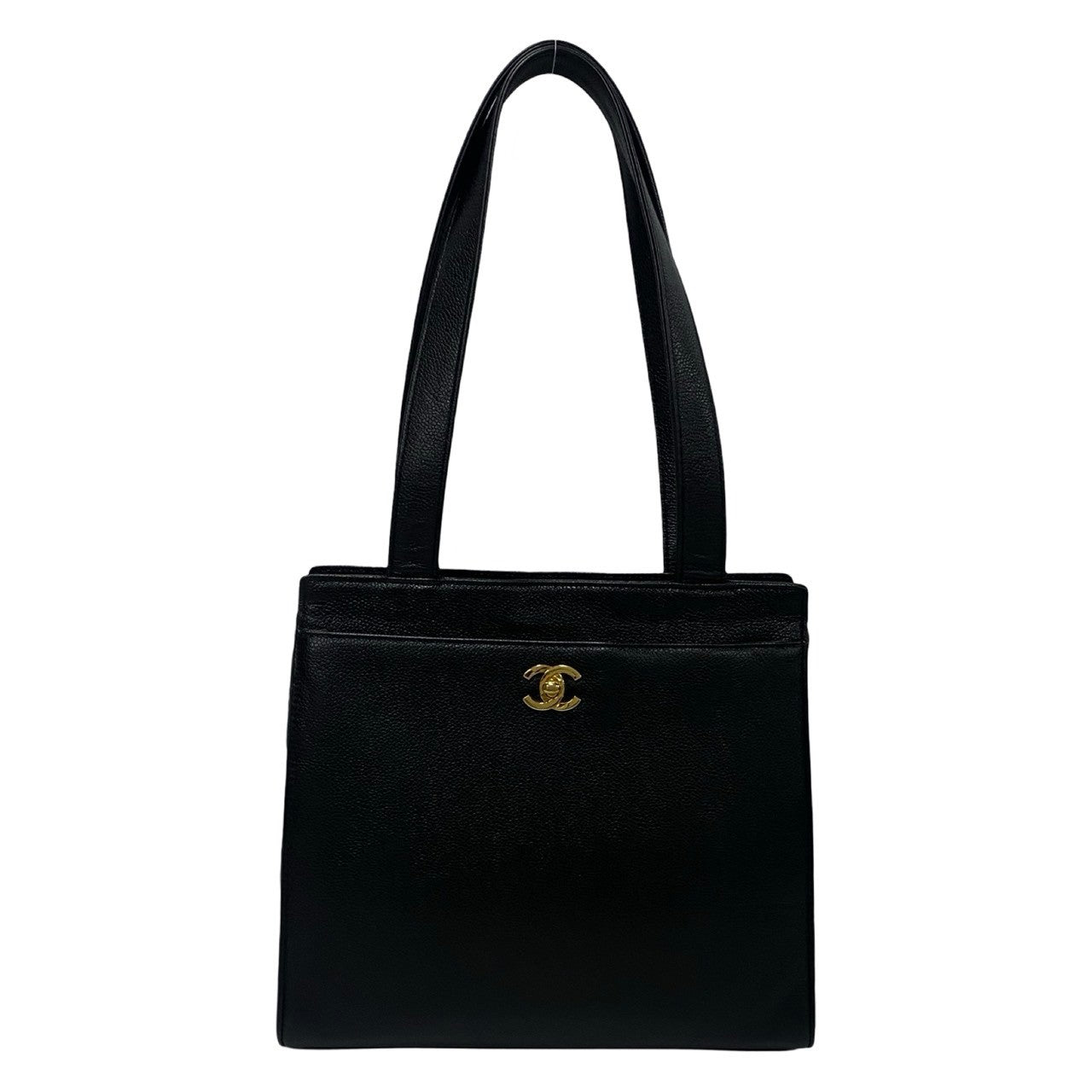 CHANEL Tote Bag Matt caviar skin black
