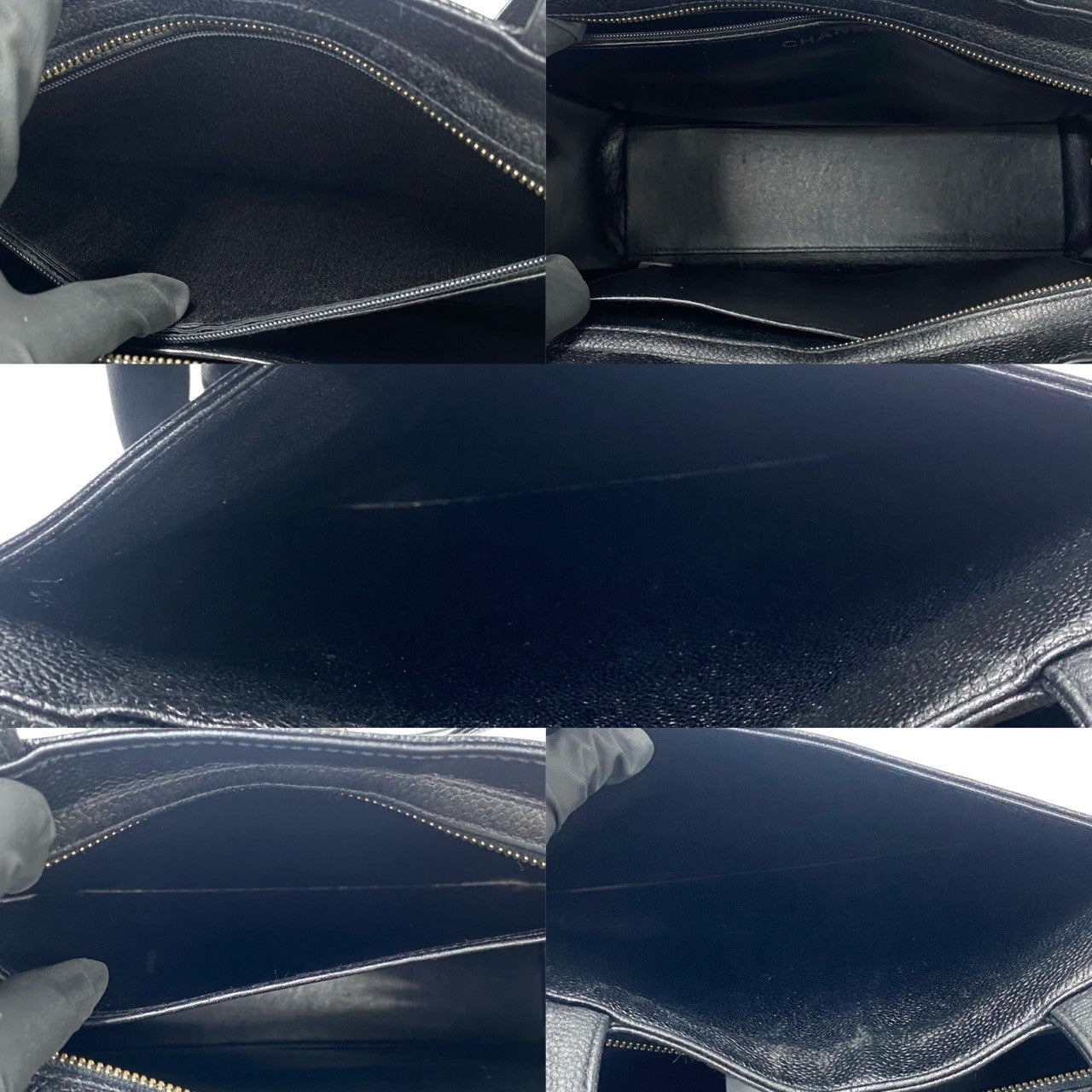 CHANEL Tote Bag Matt caviar skin black