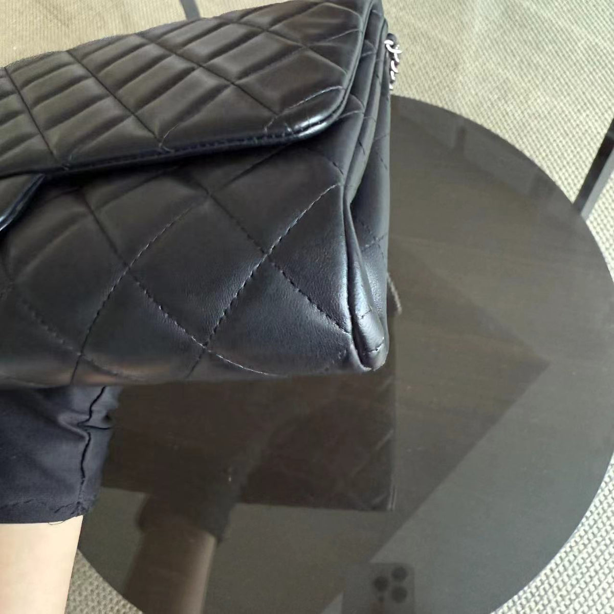 Chanel Timeless Flap - Single Flap Clutch Quilted Lambskin Black Silver Hardware Series 17