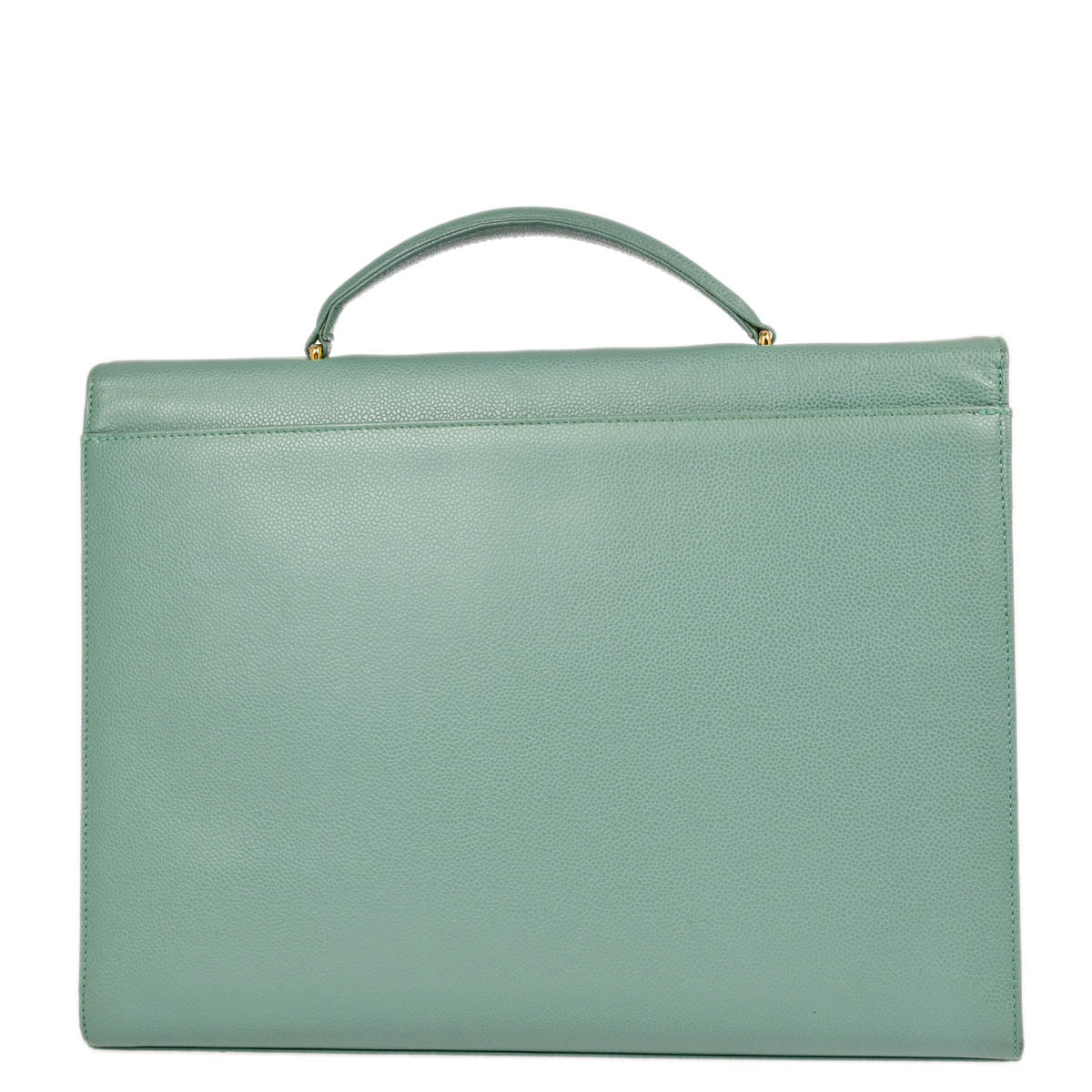 Chanel Green Caviar Briefcase Business Handbag