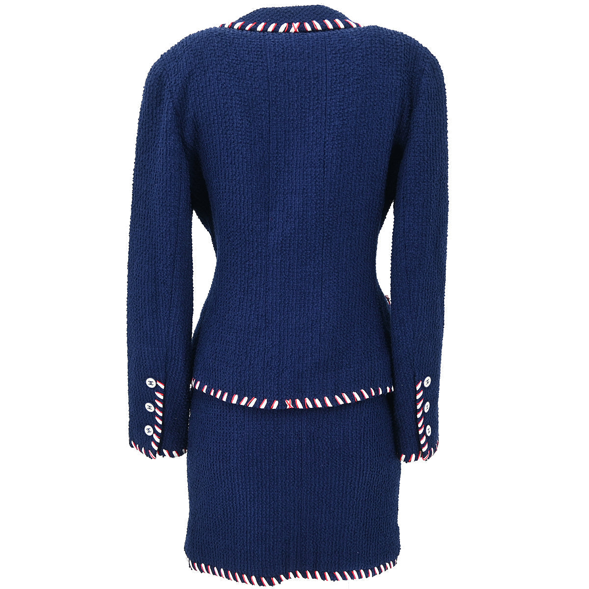 Chanel 1994 Setup Suit Jacket Skirt Navy #38