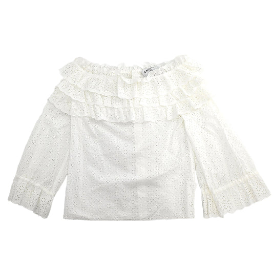 Chanel 2001 Lace Blouse White #36