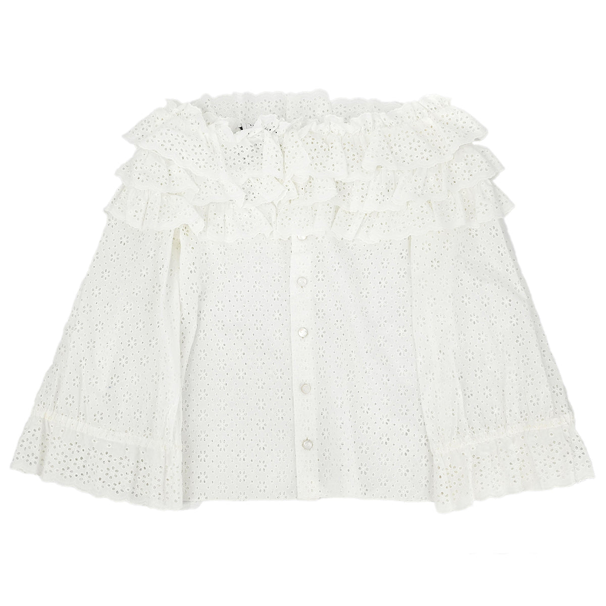 Chanel 2001 Lace Blouse White #36