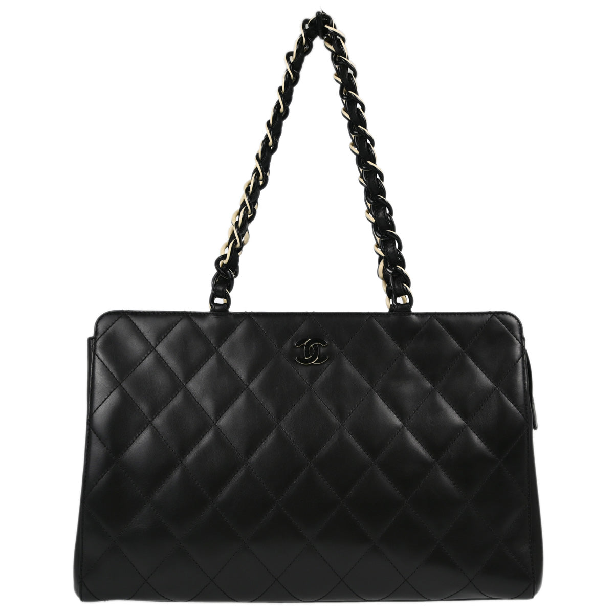 Chanel 2000-2001 Black Calfskin Tote Handbag