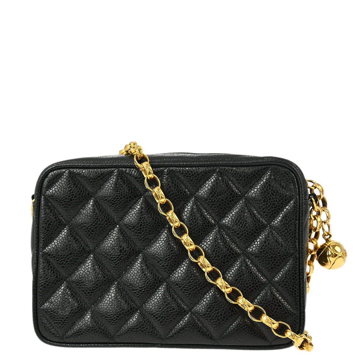 Chanel 1994-1996 Black Caviar Camera Bag Mini