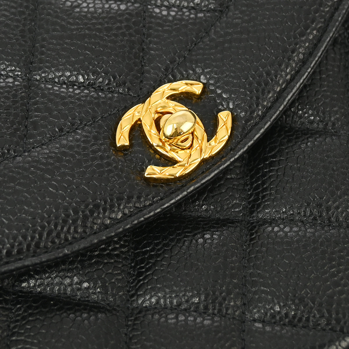 Chanel 1994-1996 Black Caviar Camera Bag Mini