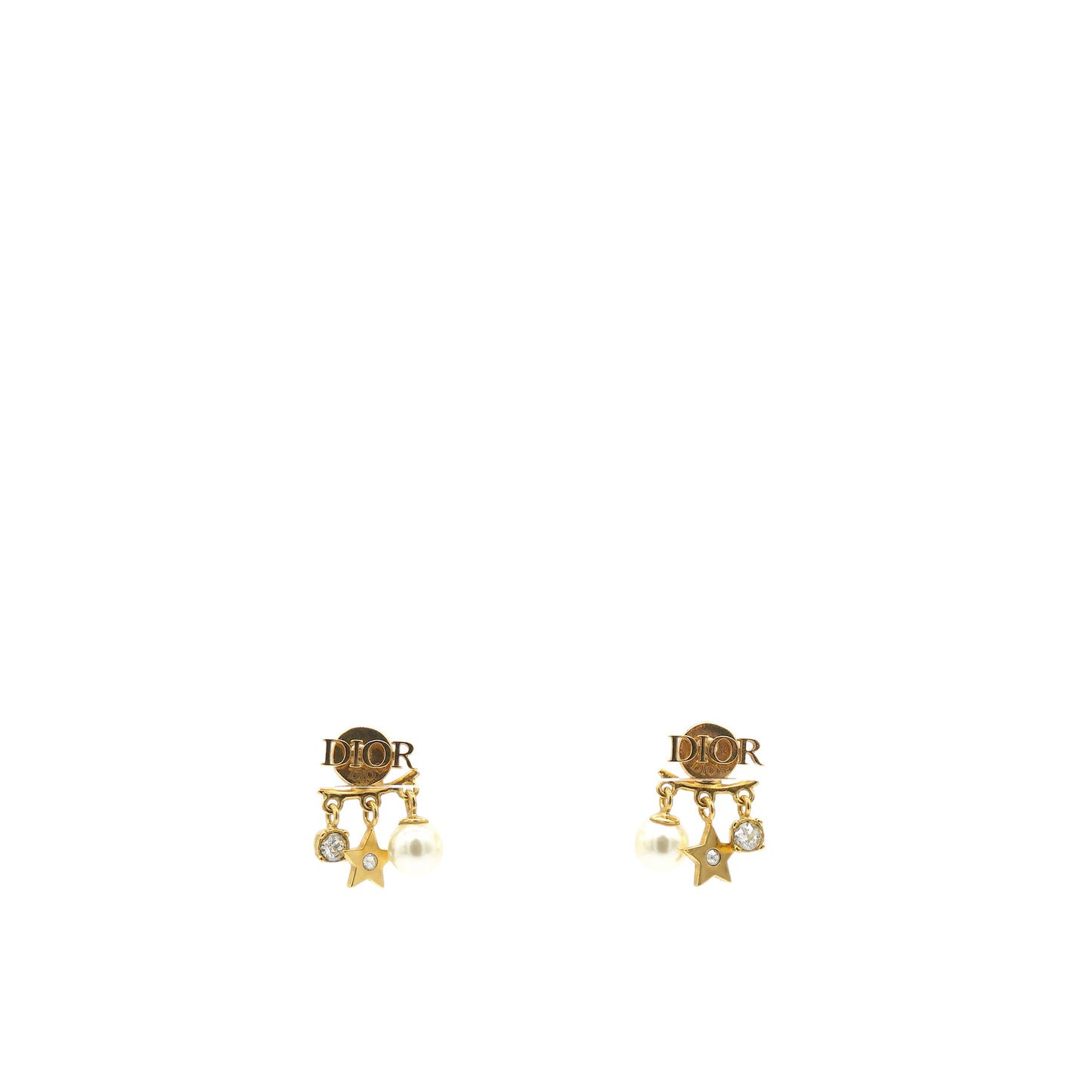 Dior Pearl Crystal Evolution Earrings Aged Gold