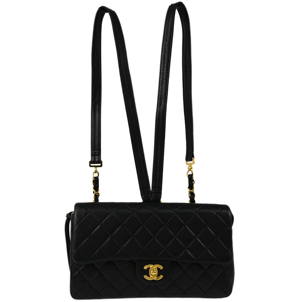 Chanel 1996-1997 Black Lambskin Backpack