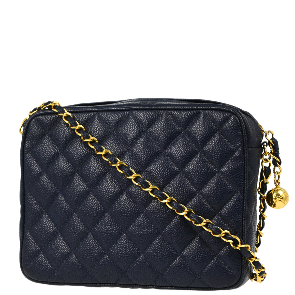 Chanel 1991-1994 Navy Caviar Camera Bag Small