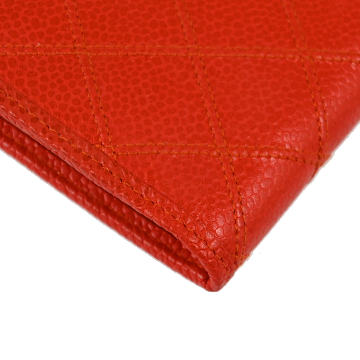 Chanel Red Caviar Bicolore Wallet Purse