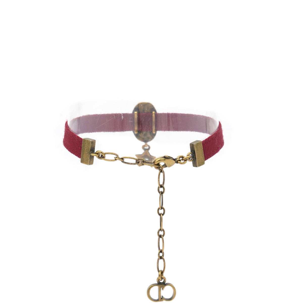 Dior Grosgrain Ribbon Dog Star Bracelet Red