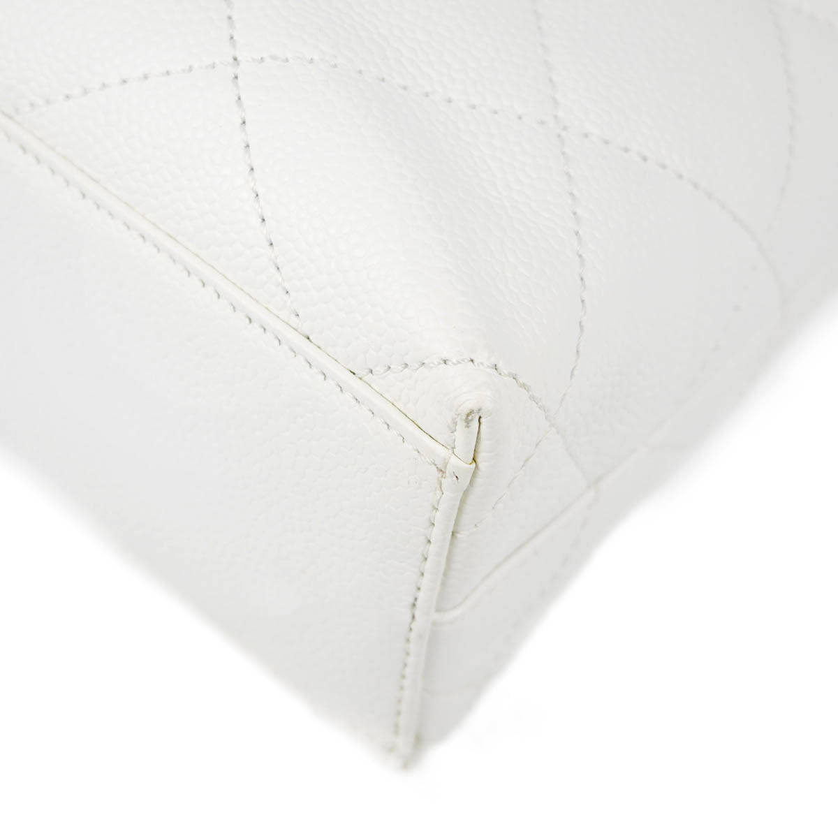 Chanel White Caviar Chain Tote Bag