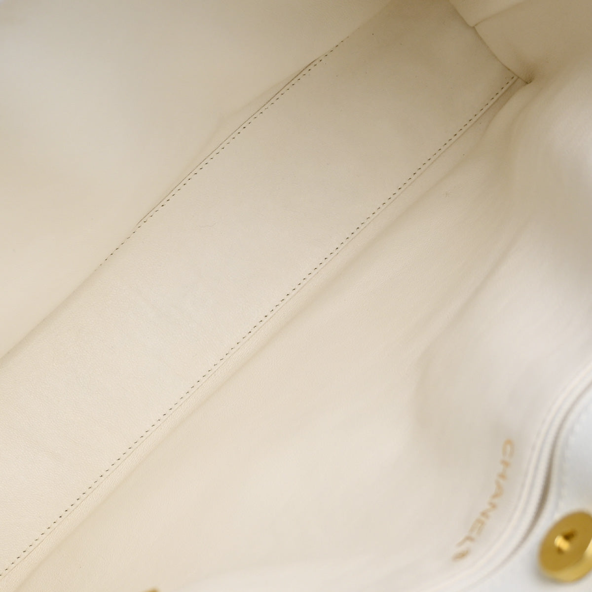 Chanel White Caviar Chain Tote Bag