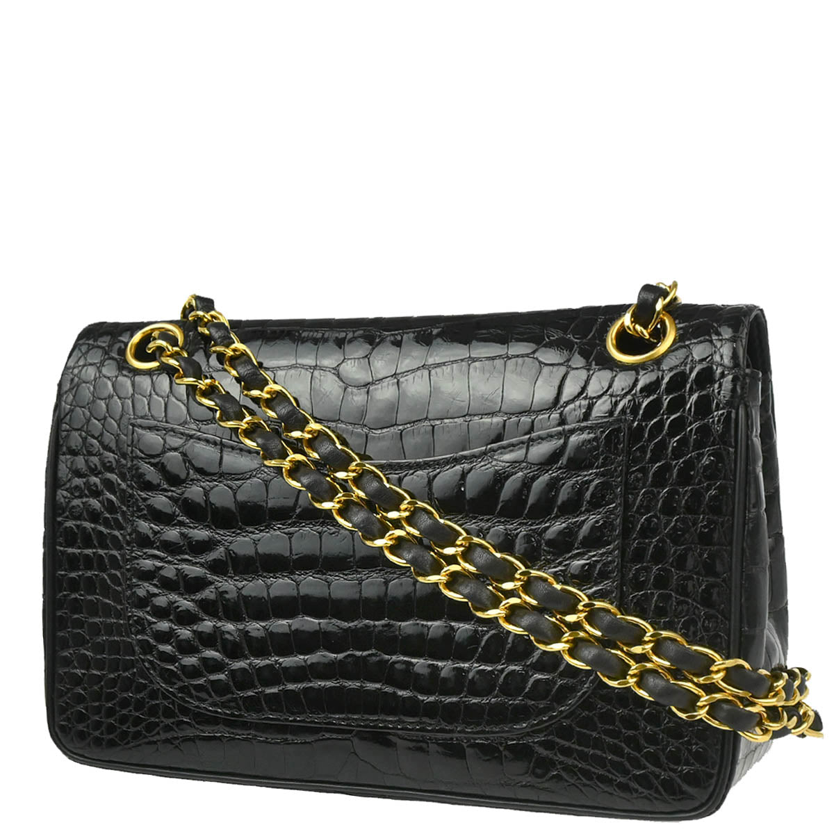 Chanel * Black Crocodile Small Classic Double Flap Shoulder Bag