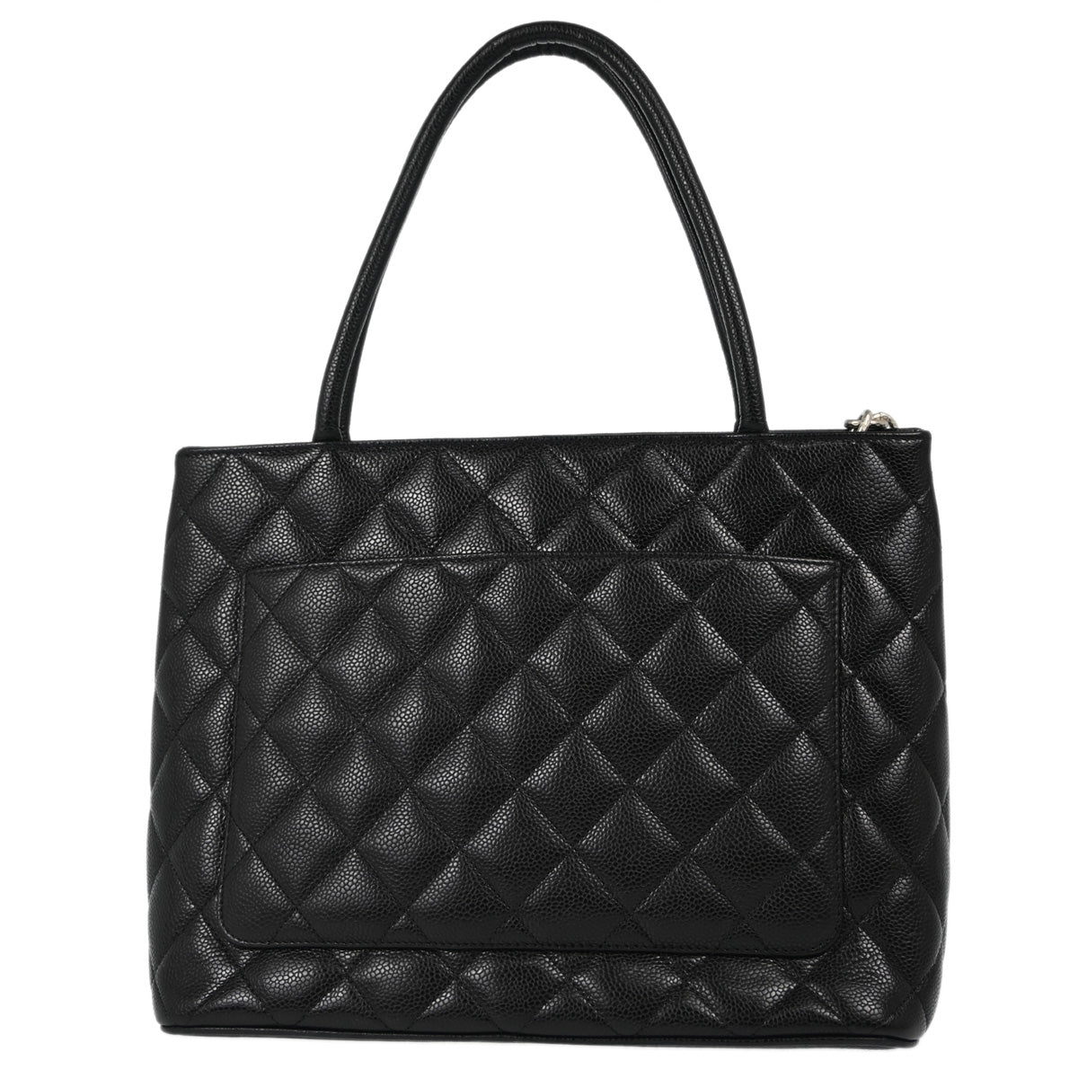 Chanel Black Caviar Medallion Tote Handbag