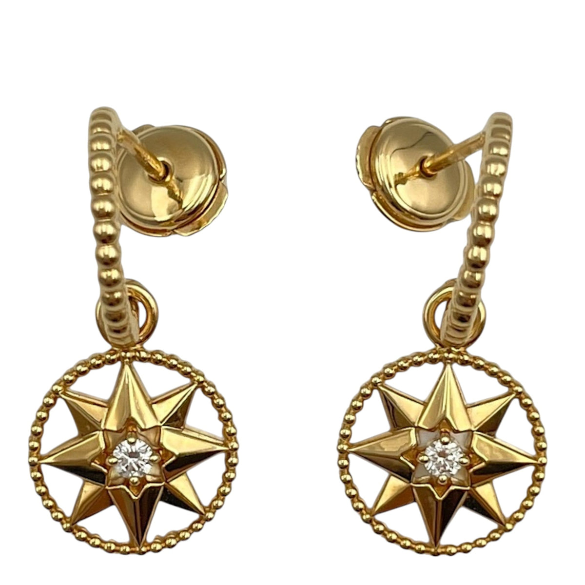 Rose De Vents Dormeuse Earrings in White