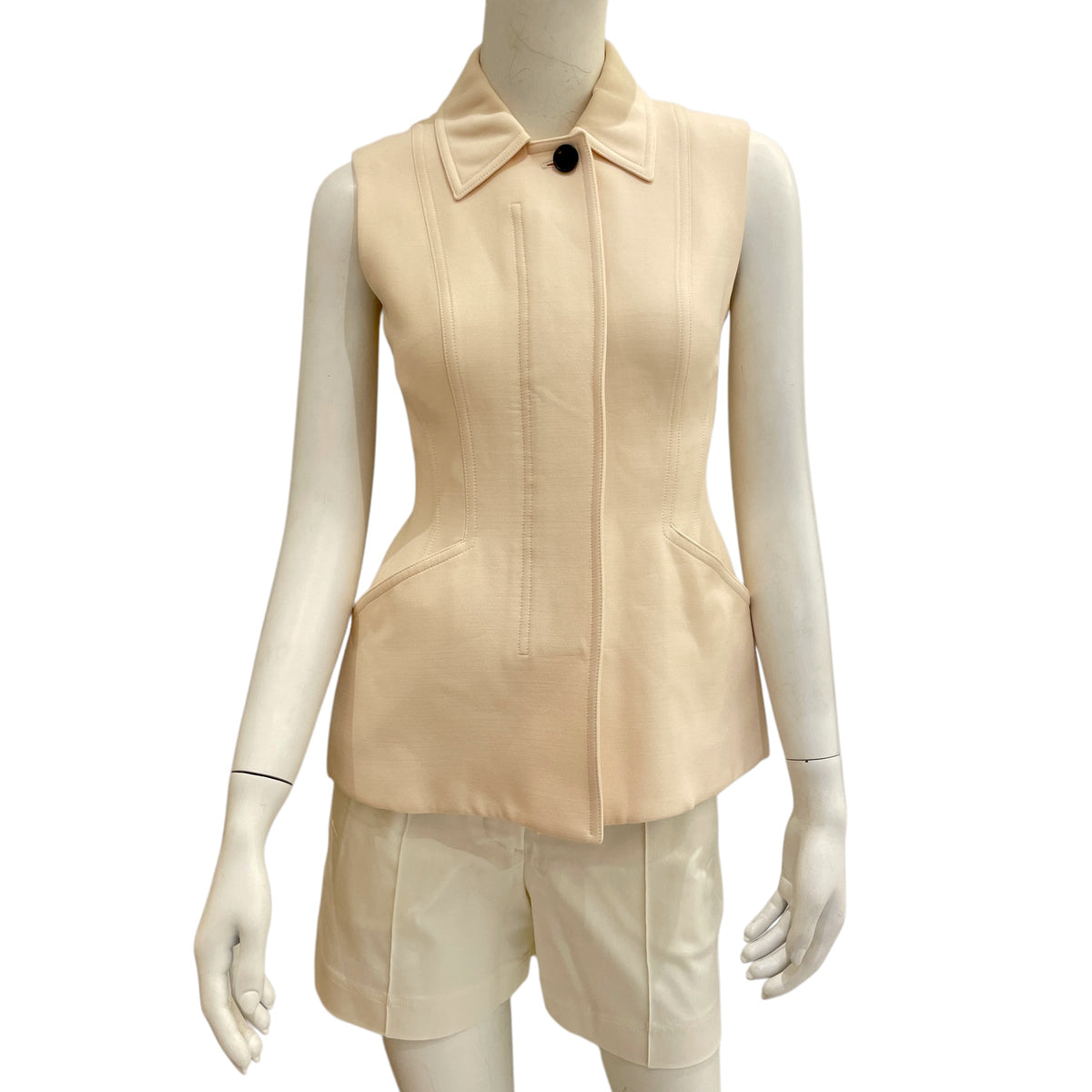 Gilet Vest 34 Ivory Lac in Wool, silk, Lacquered Metal hardware