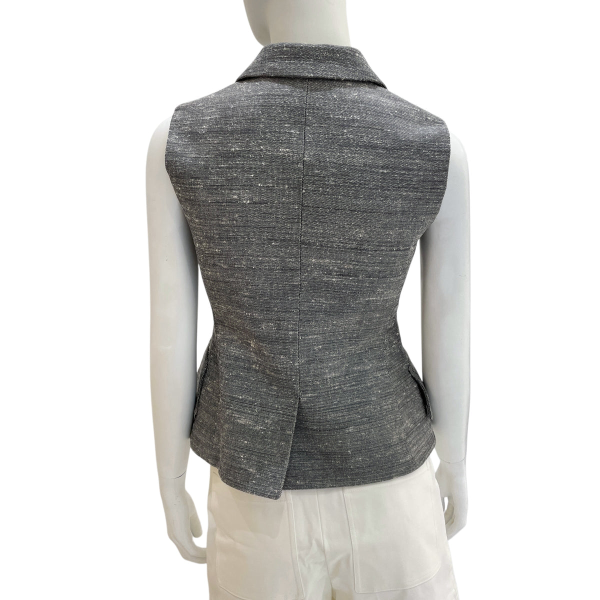 Stitch Bar Vest 34 Grey in Cotton,silk