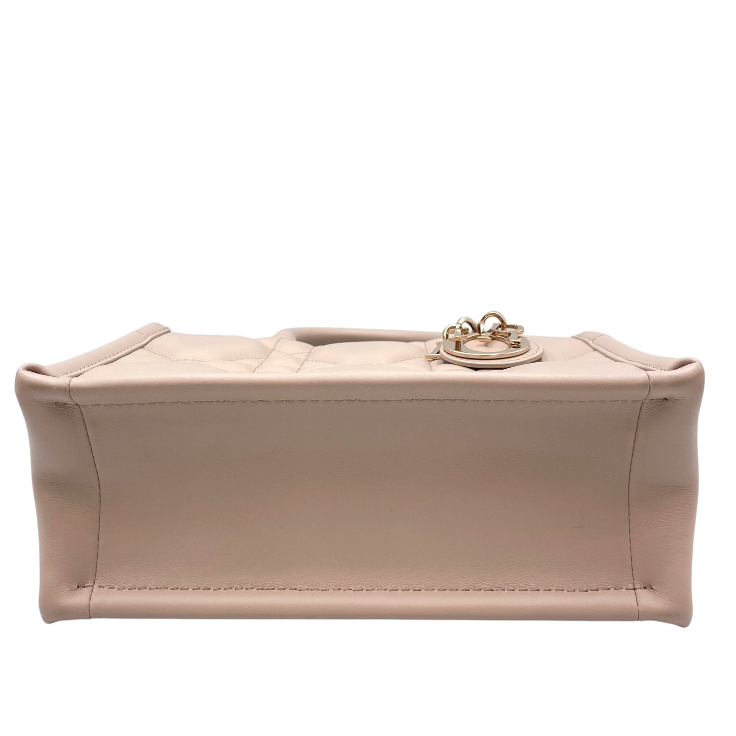 Book Tote Mini Beige in Macrocannage calf, Gold hardware