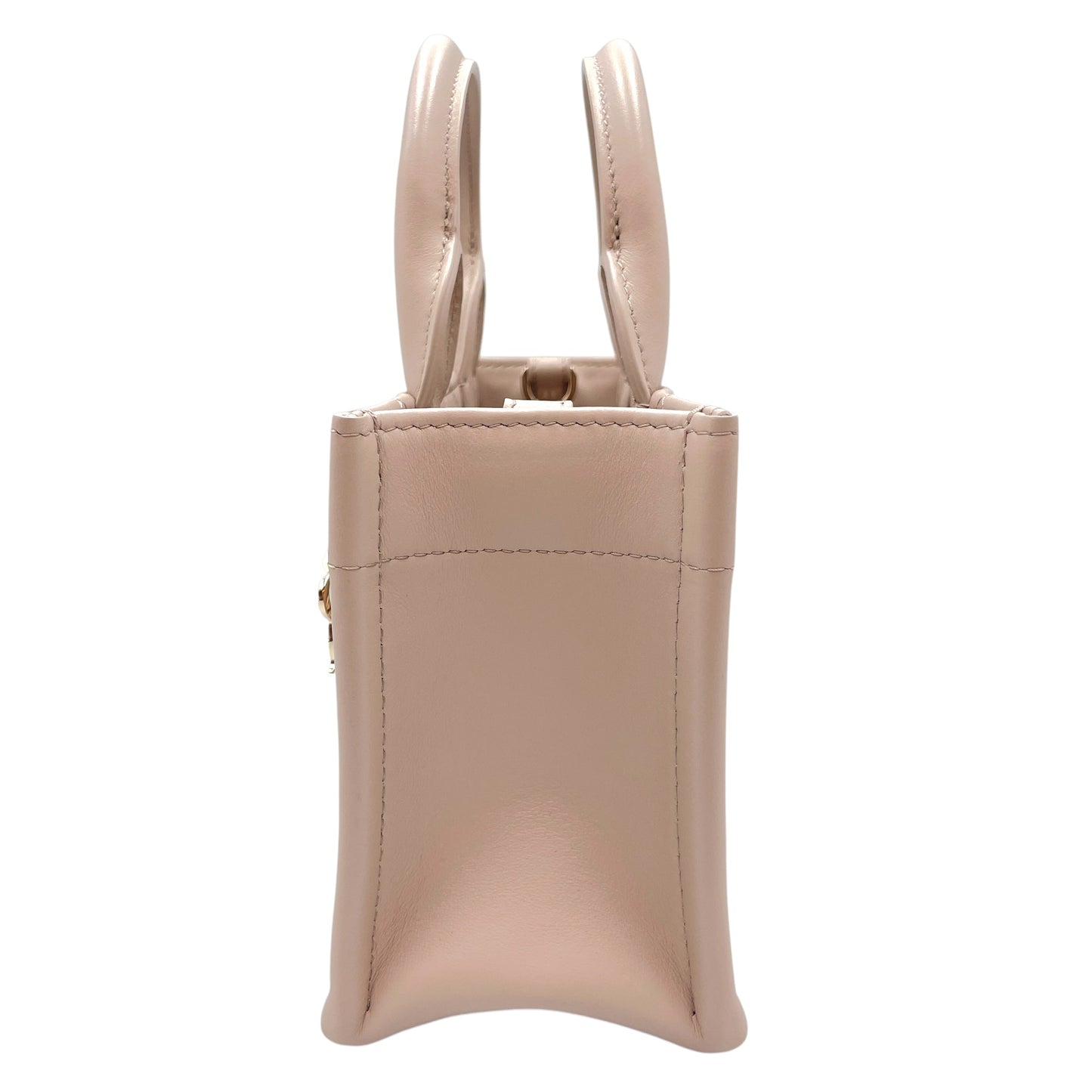 Book Tote Mini Beige in Macrocannage calf, Gold hardware
