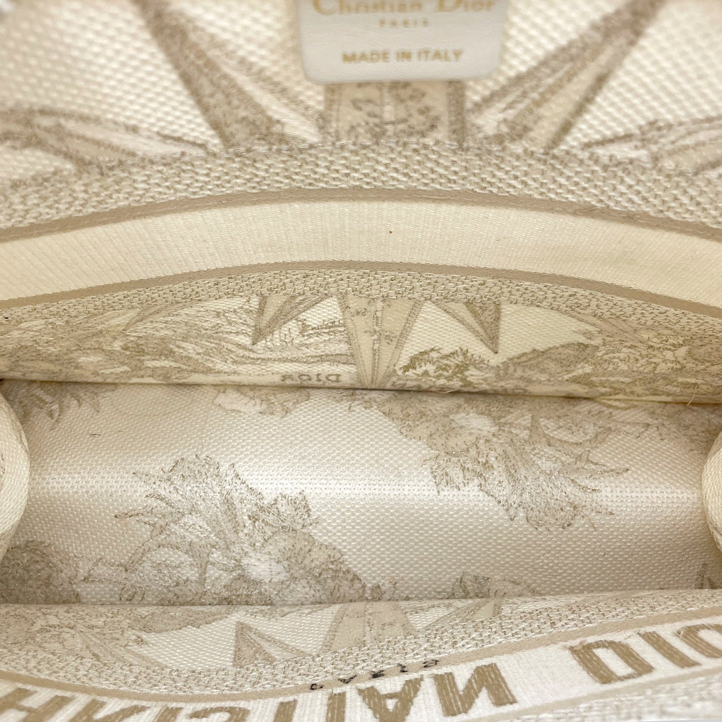 Embroidered Book Tote Medium White in Canvas