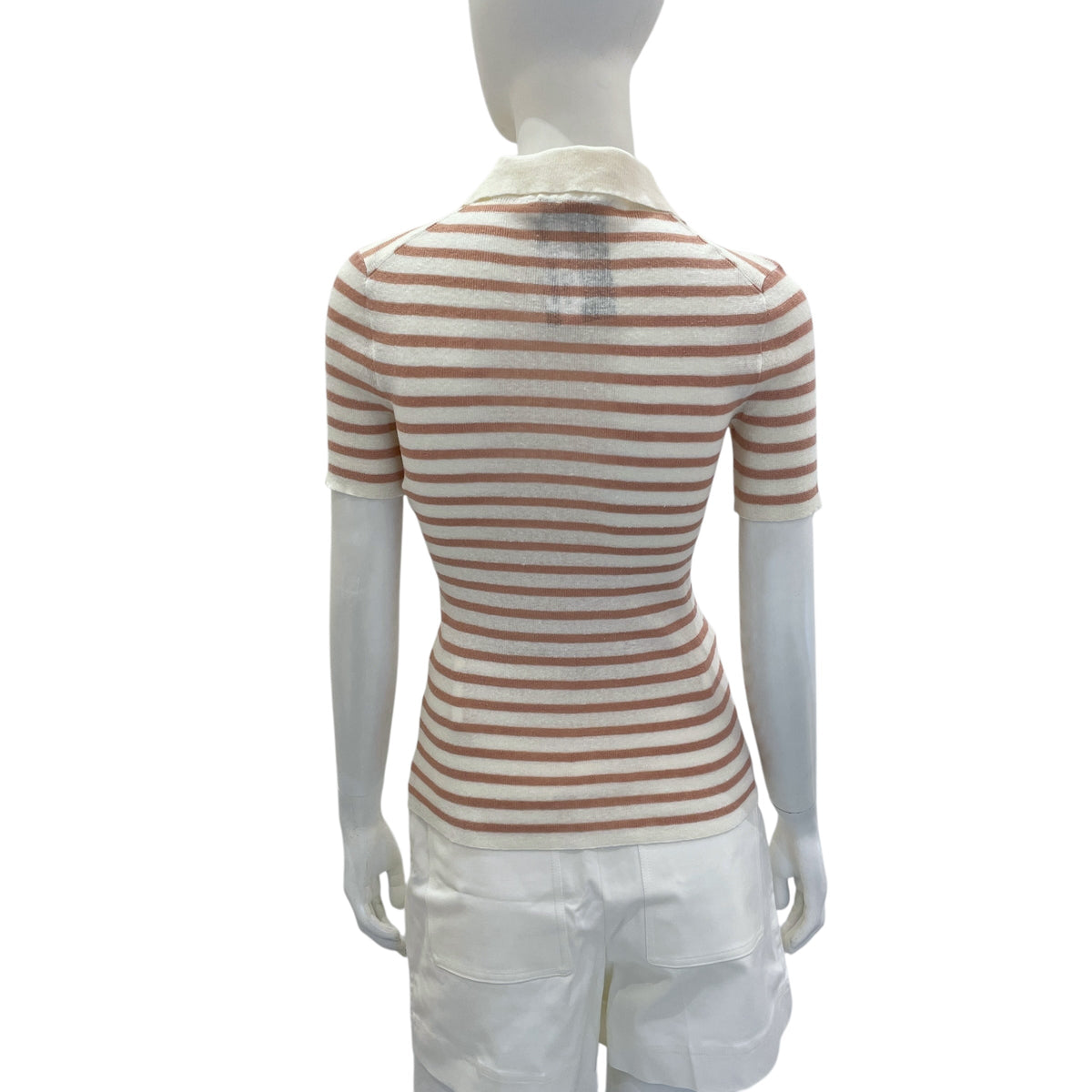 Striped 34 Multi-colour Knit Top With Collar in Linen, Cashmere, Silk, Gold hardware
