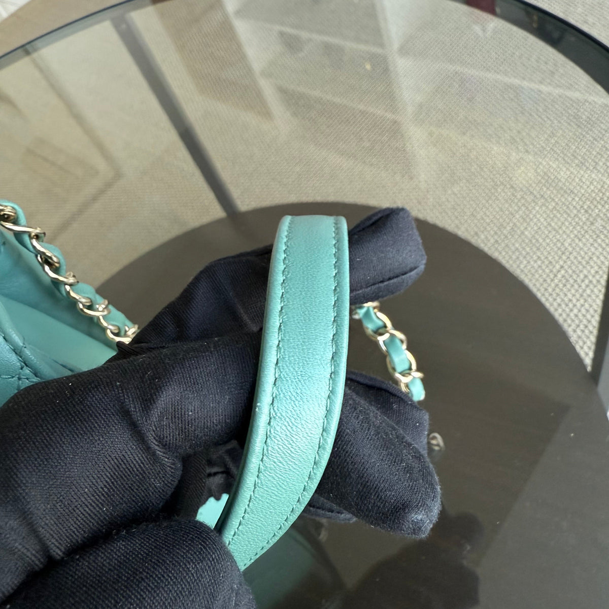 Chanel Trendy CC Small - Quilted Lambskin Green Blue Gold Hardware