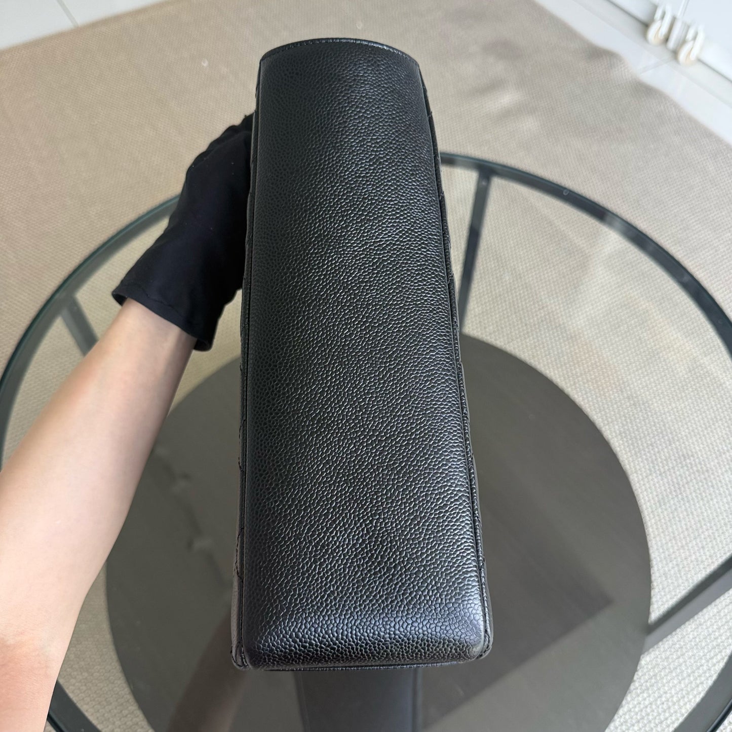 Chanel PST Petite Shopping Tote XL - Extra Large Caviar Grained Calfskin Black Silver Hardware Series 16