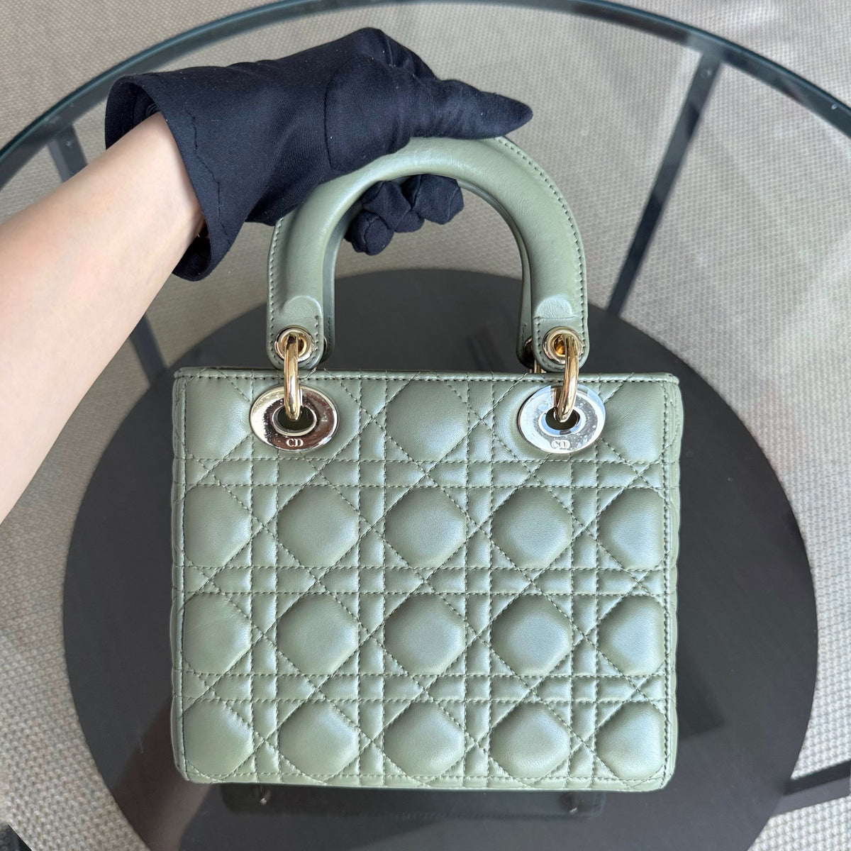 Dior Lady Small Flap ABC - Cannage Lambskin Green Avocado Gold Hardware MyABC
