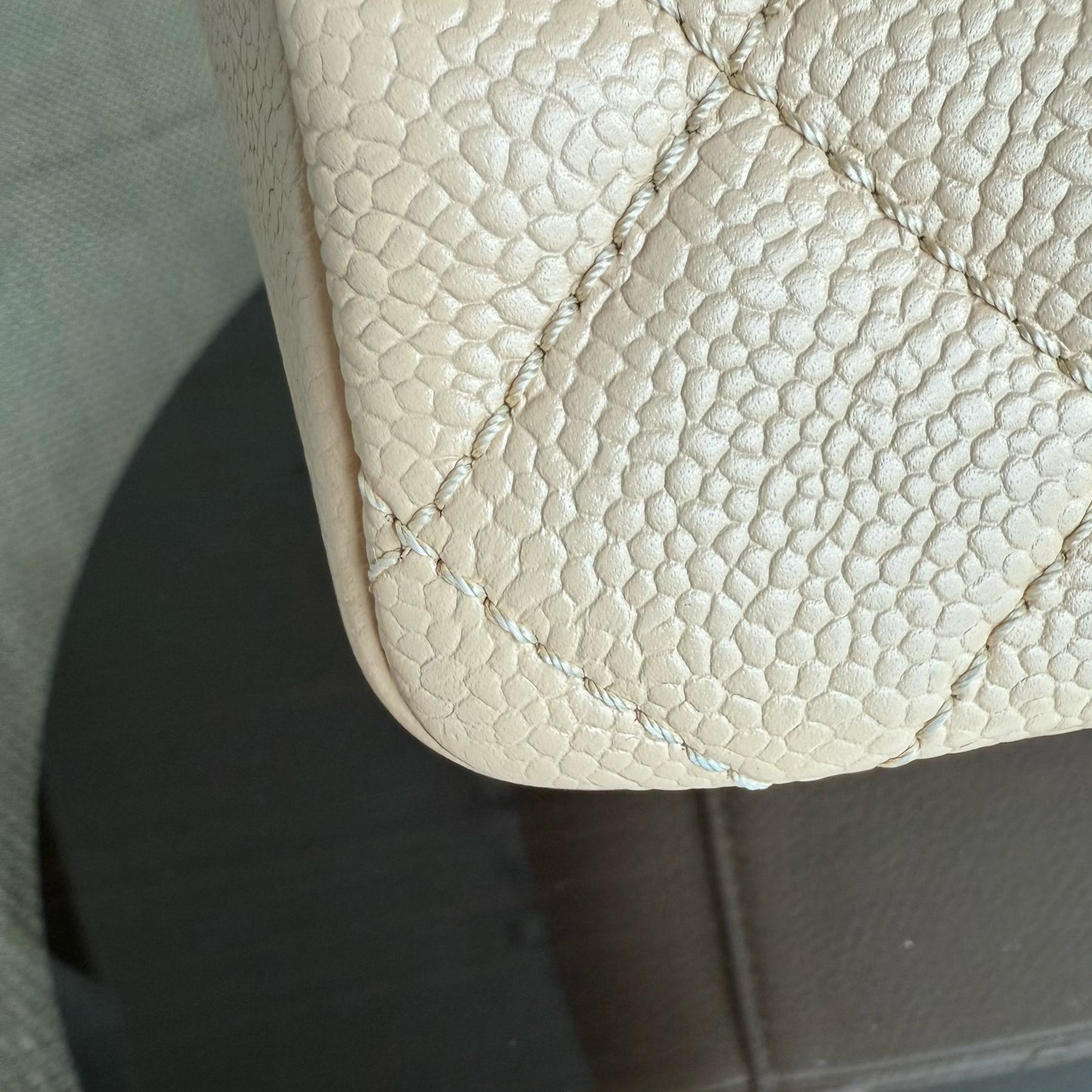 Chanel PST Petite Shopping Tote - Caviar Quilted Beige Gold Hardware Series 15