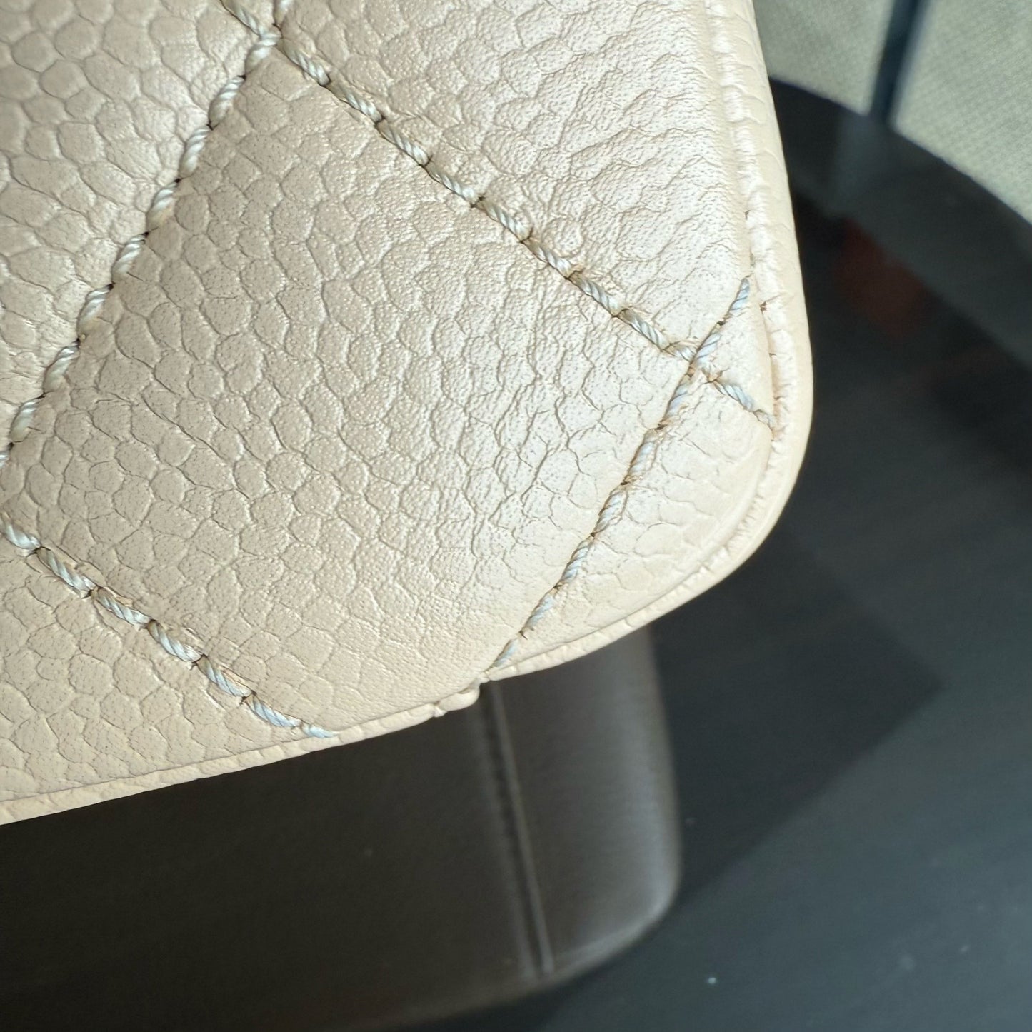 Chanel PST Petite Shopping Tote - Caviar Quilted Beige Gold Hardware Series 15