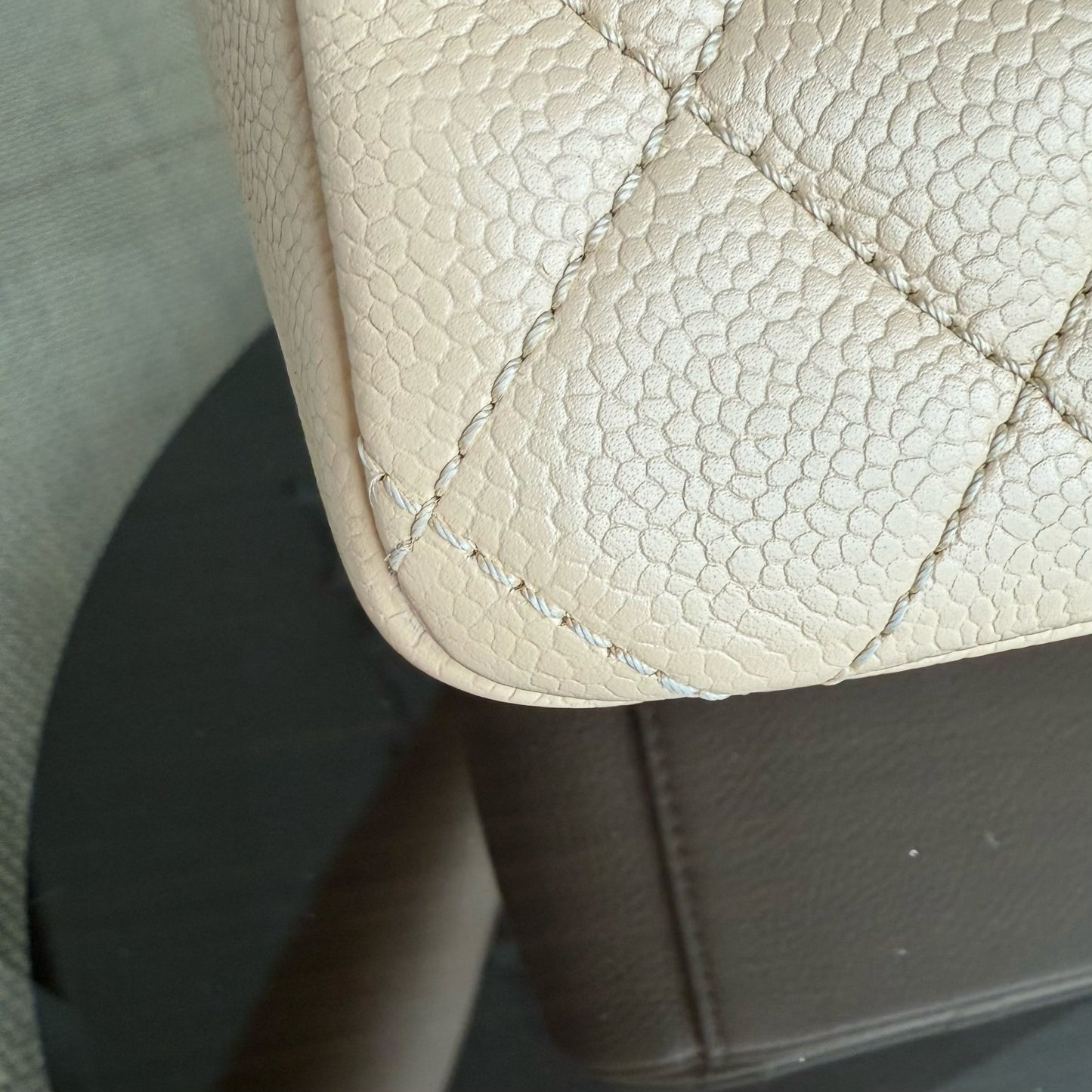Chanel PST Petite Shopping Tote - Caviar Quilted Beige Gold Hardware Series 15