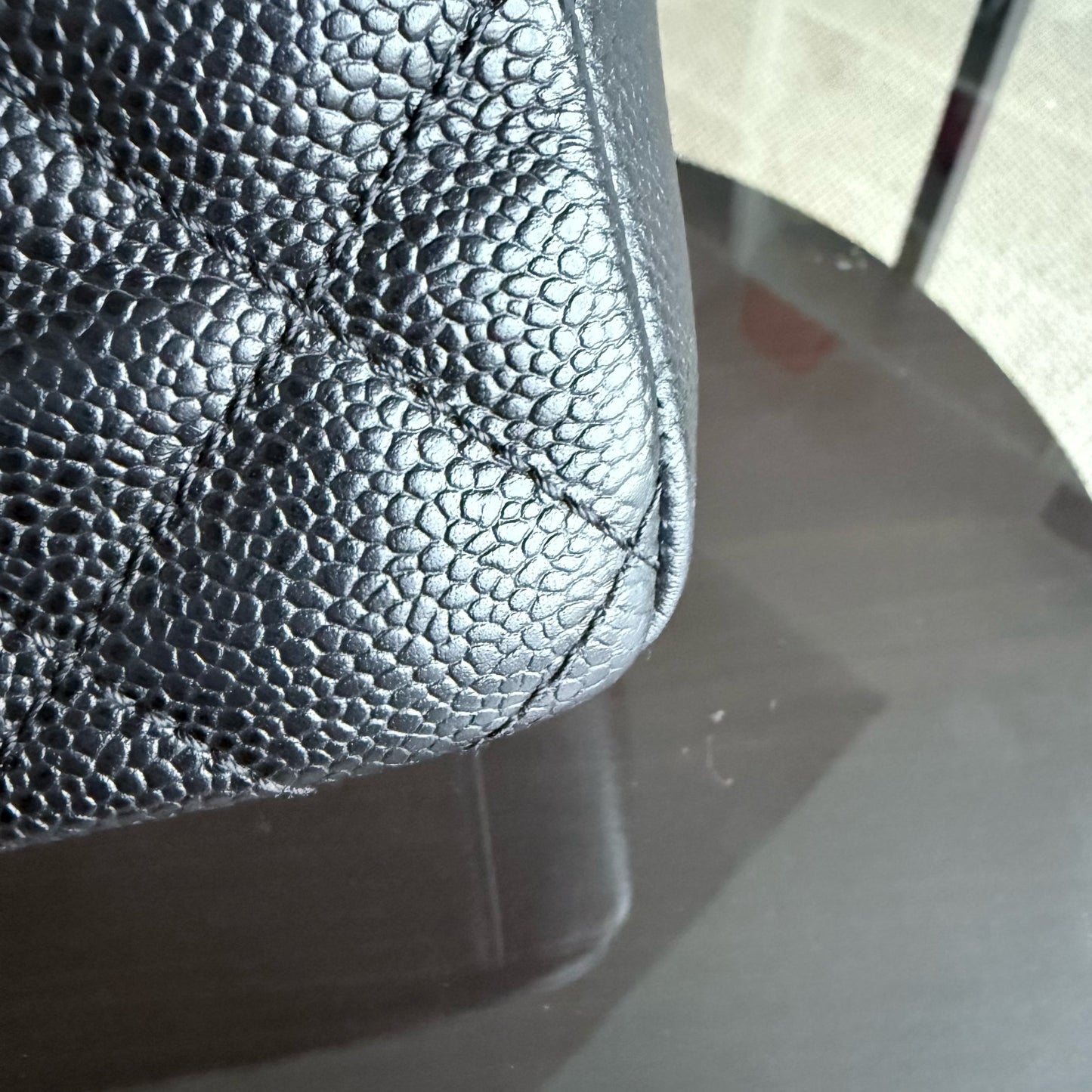 Chanel PST Petite Shopping Tote - Caviar Quilted Grained Calfskin Black Gold Hardware