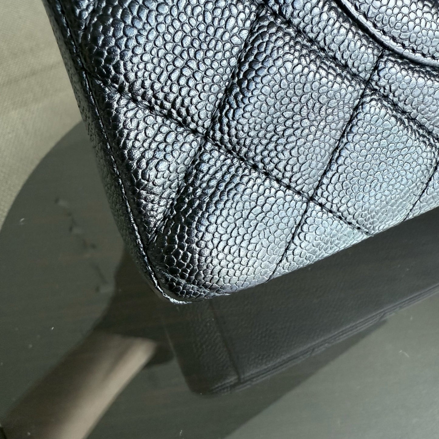 Chanel PST Petite Shopping Tote - Caviar Quilted Grained Calfskin Black Gold Hardware Series 8