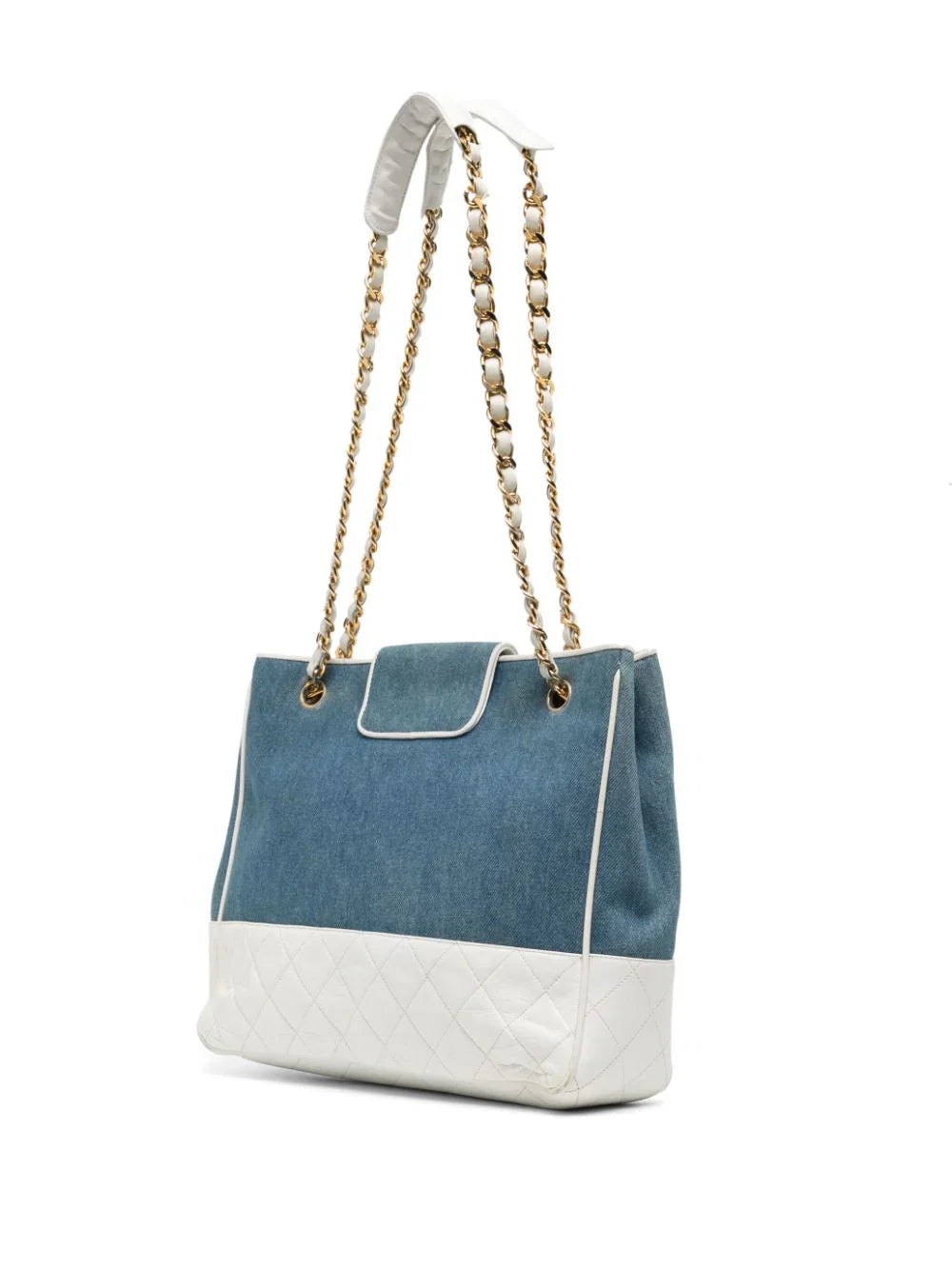 CC Denim Diamond Quilted Tote Bag