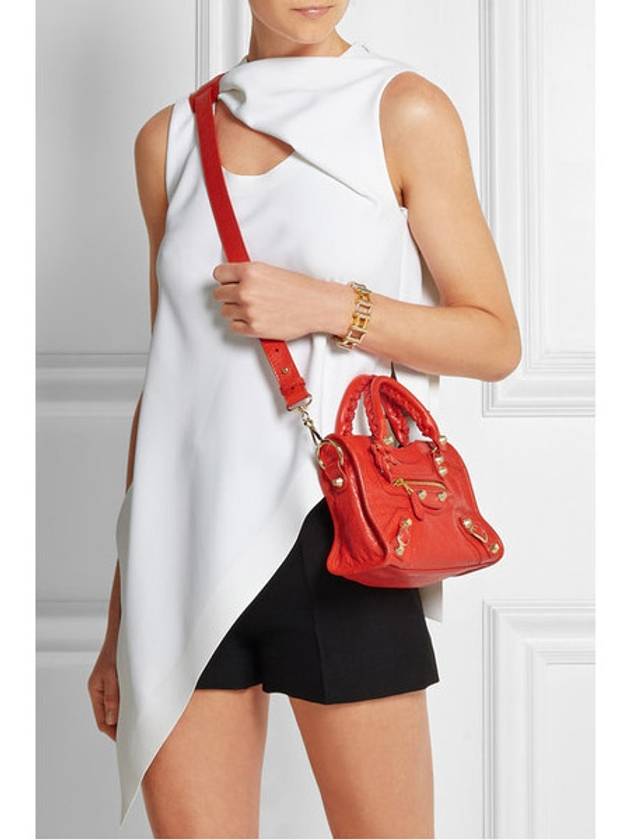 Luxury Balenciaga  Giant City Mini Leather Tote Bag Red