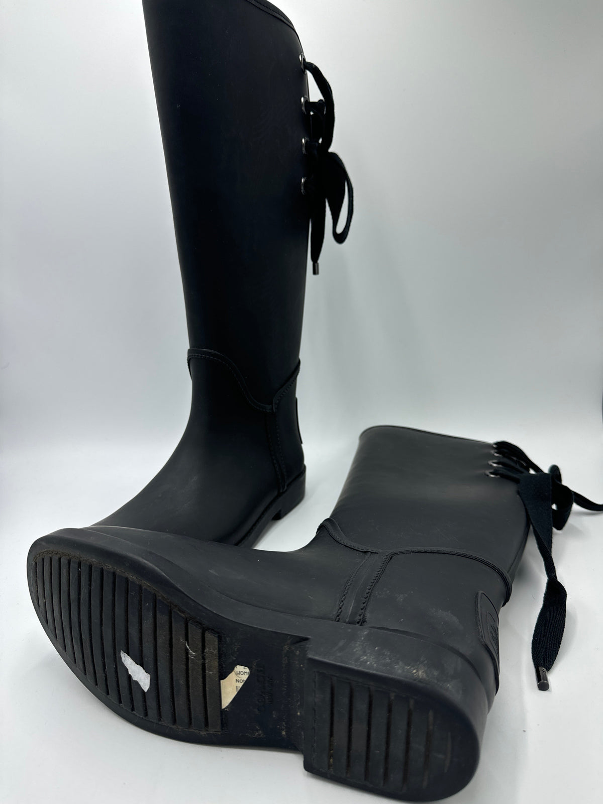 Boots Designer By Coach In Black, Size: 7