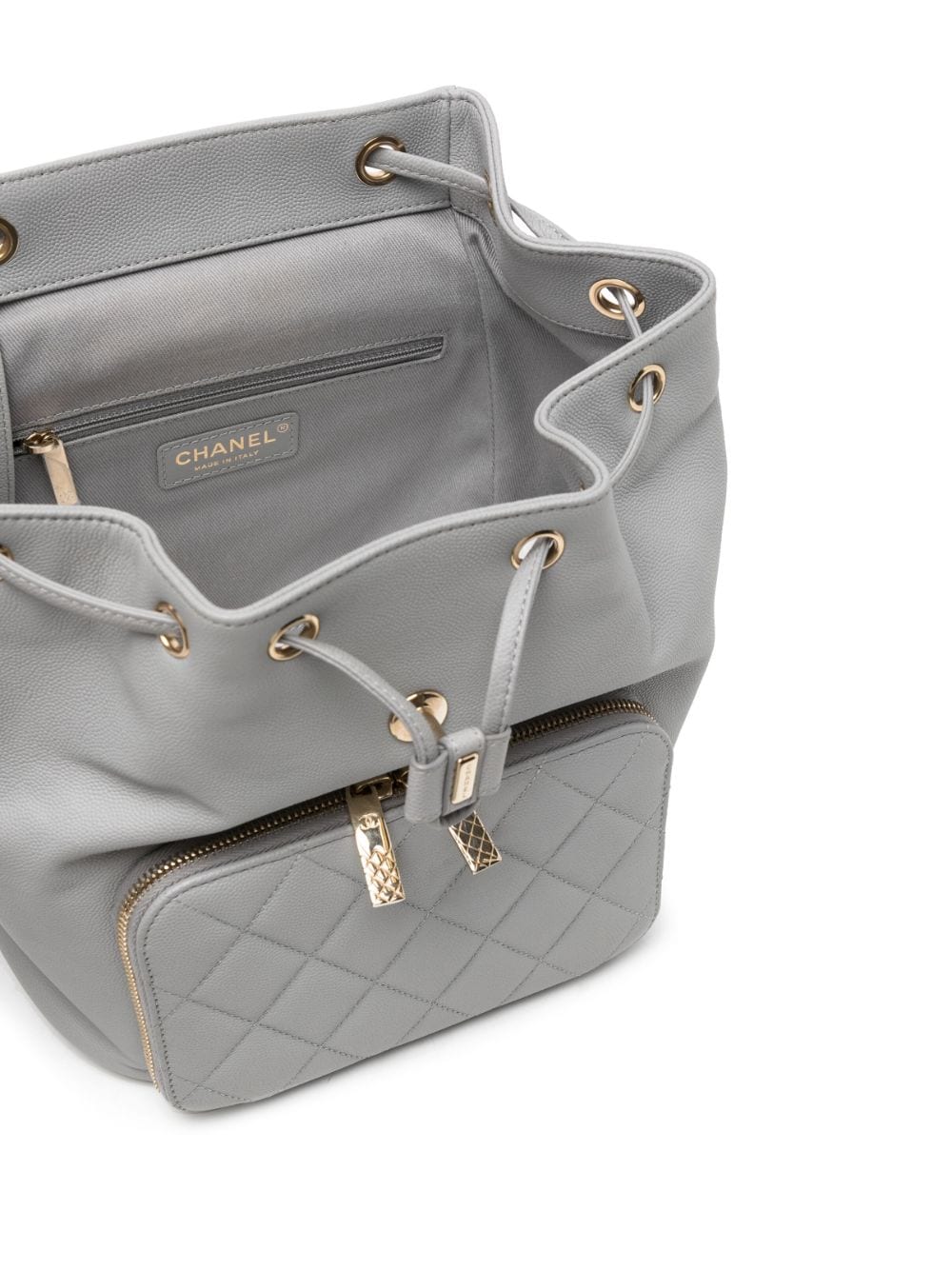 Affinity Diamond-Quilted Grey Backpack